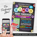 bingo fundraiser flyers for any school or game night fundraising event